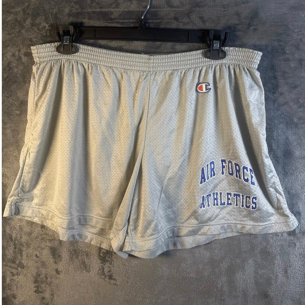 VTG 90s Champion Air Force Athletics Mesh Gym Shorts XL Gray USAFA